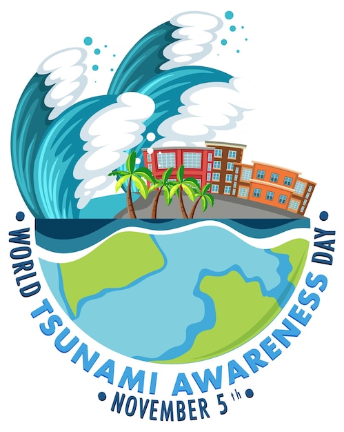 Bannerontwerp voor Wereld Tsunami Awareness Day