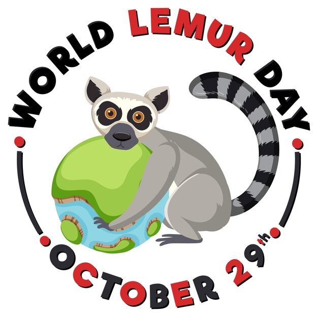 Gratis vector bannerontwerp voor wereldlemurdag