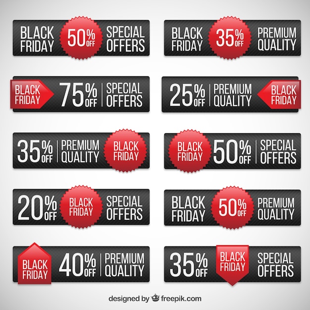 Gratis vector banners collectie van black friday