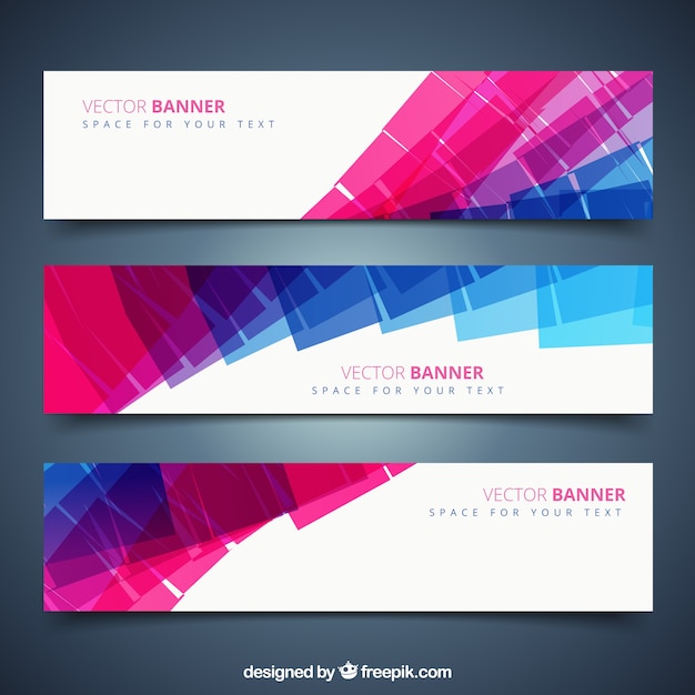 Gratis vector banners in abstracte stijl