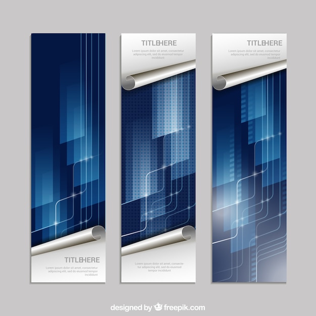 Gratis vector banners in futuristische stijl