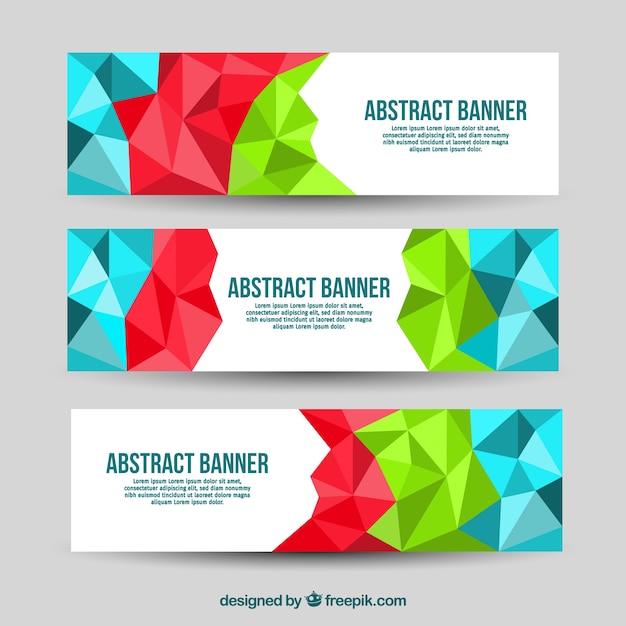 Gratis vector banners kleurrijke polygonale