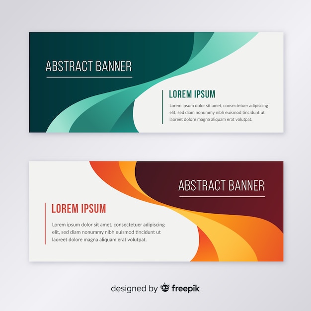 Banners met abstracte golvende vormen