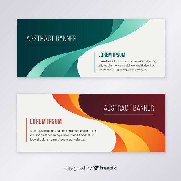 Banners met abstracte golvende vormen