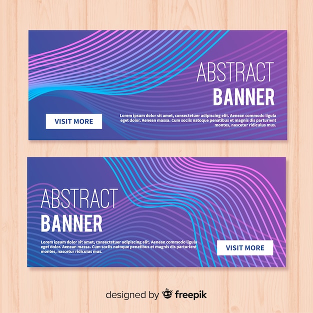 Gratis vector banners met abstracte golvende vormen