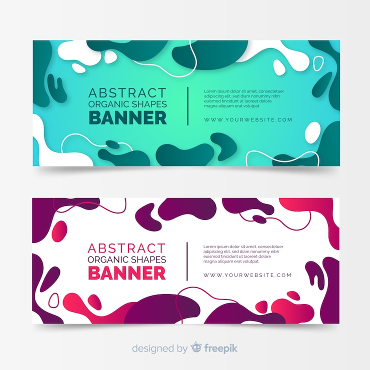 Gratis Vector banners met abstracte organische vormen