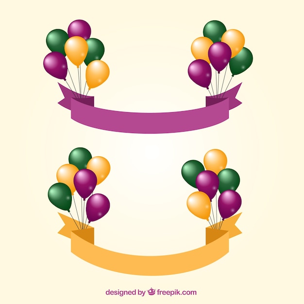 Gratis vector banners met ballonnen