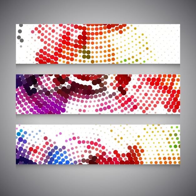 Gratis vector banners met kleurrijke punten