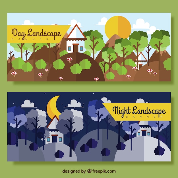 Banners met natuur landschappen