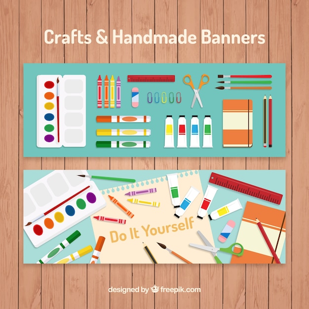 Gratis vector banners over kunstambachten