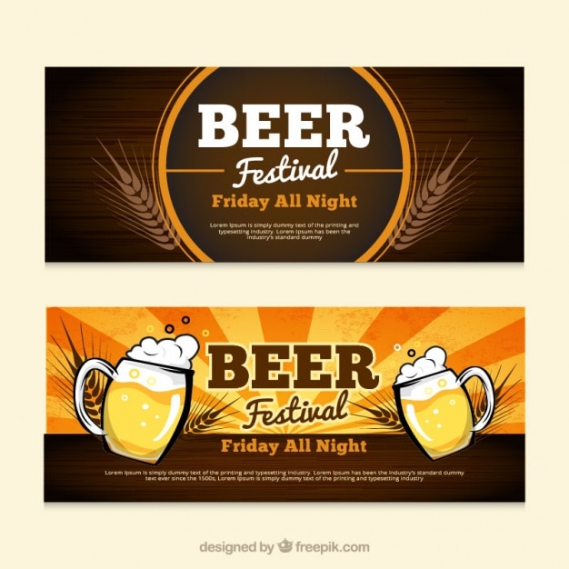 Gratis vector banners voor bierfeest