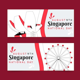 Banners voor nationale feestdag in singapore