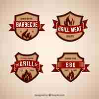 Gratis vector barbecue badges