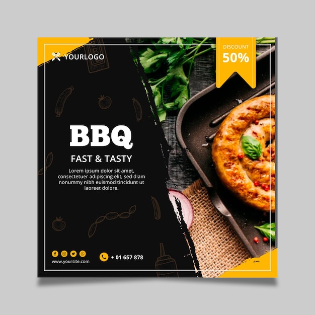 Gratis vector barbecue folder sjabloon