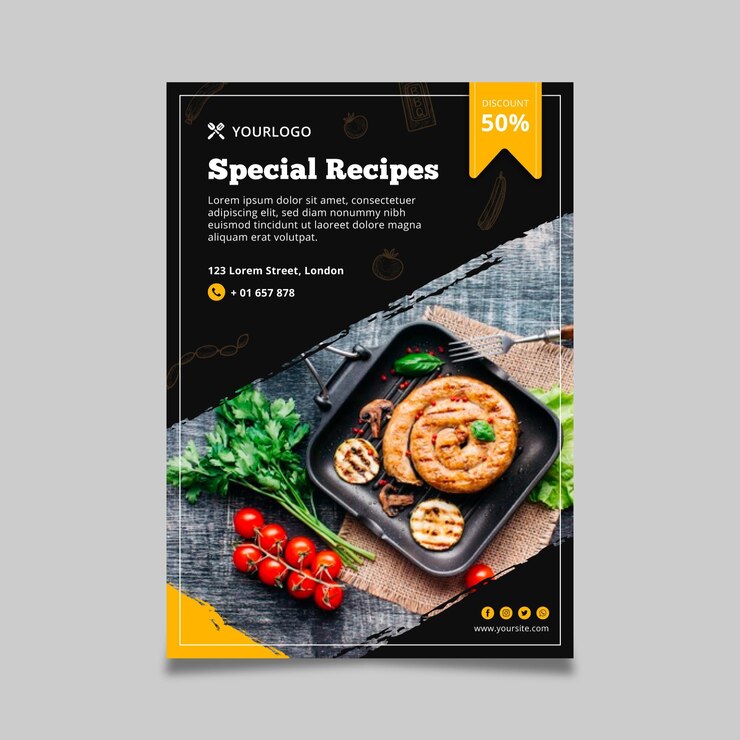 Gratis Vector barbecue poster sjabloon