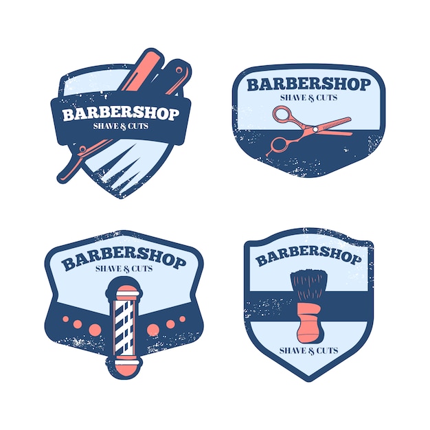 Gratis vector barbershop logo collectie