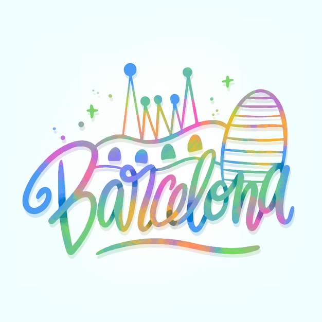 Gratis vector barcelona stad belettering