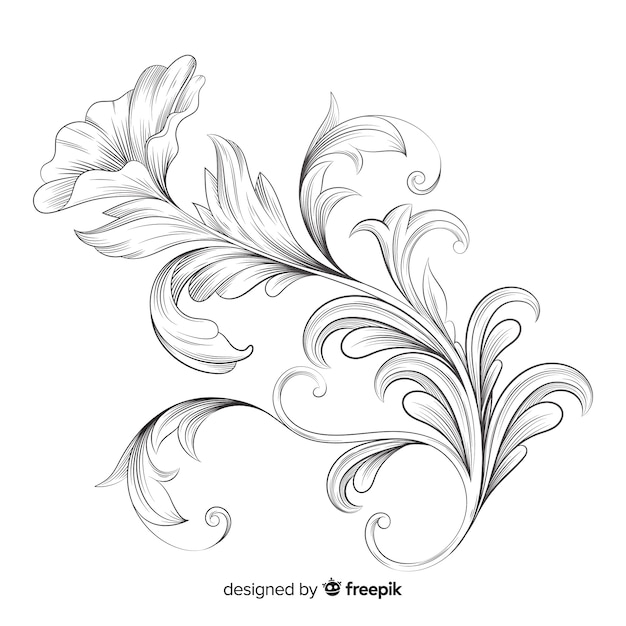 Gratis vector barokke vintage bloemen