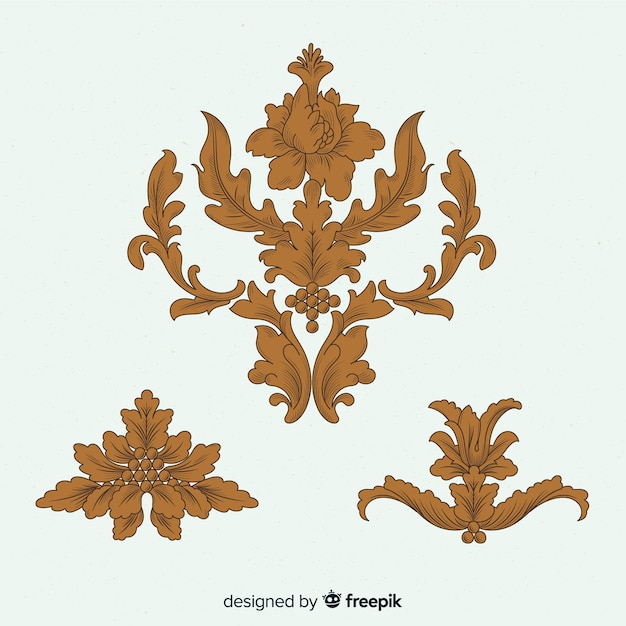 Gratis vector barokke vintage bloemencollectie