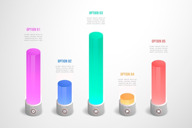 Bars infographic met kleurrijk ontwerp