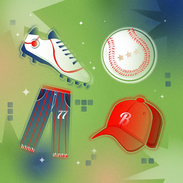 Gratis vector baseball elementen set