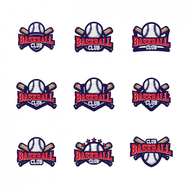 Gratis vector baseball logo templates ontwerp