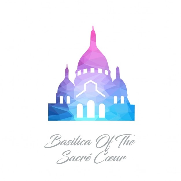 Gratis vector basiliek van de sacre coeur veelhoek logo