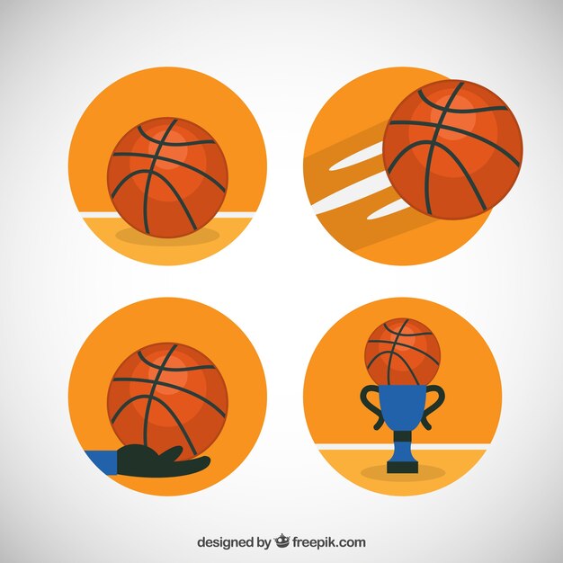 Basketbal bal pictogrammen