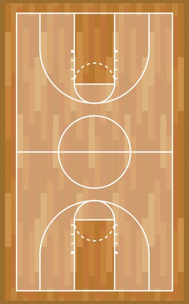 Basketbal houten baan sportwedstrijd