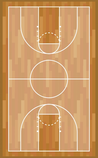 Basketbal houten baan sportwedstrijd
