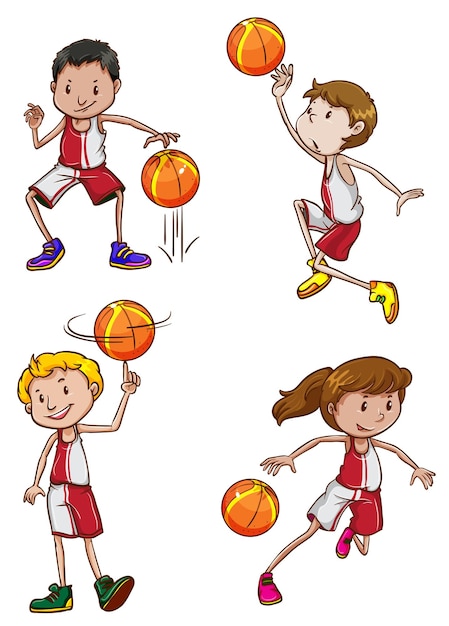 Gratis vector basketbal spelers