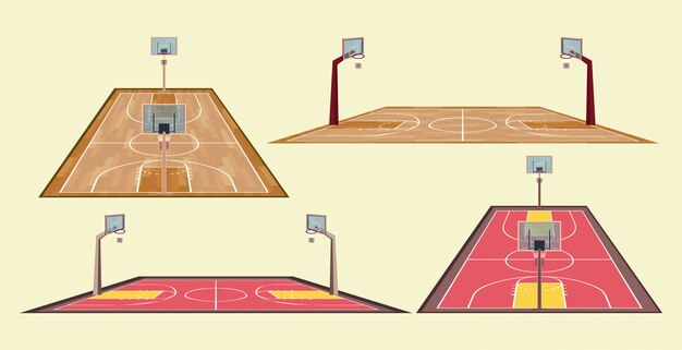 Basketbal sport spel set items