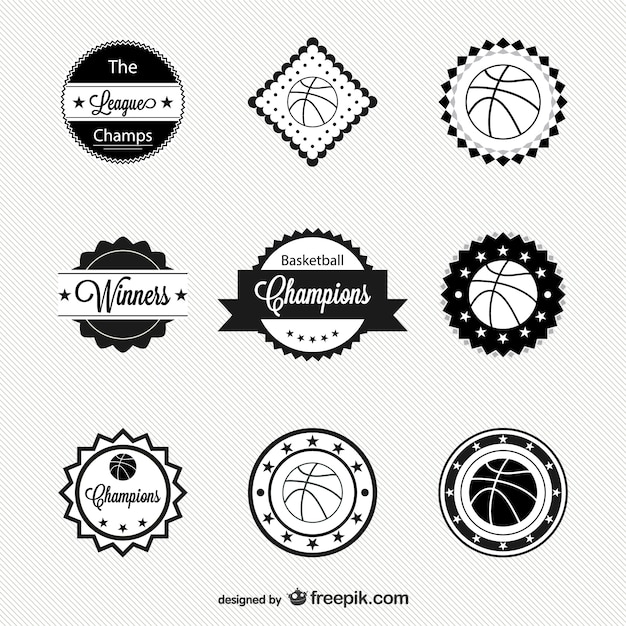 Gratis vector basketbal vrije vector badges