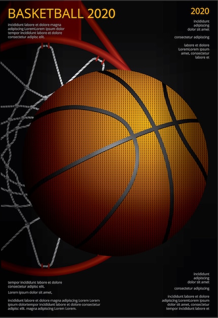Basketbalaffiche die Vectorillustratie adverteren