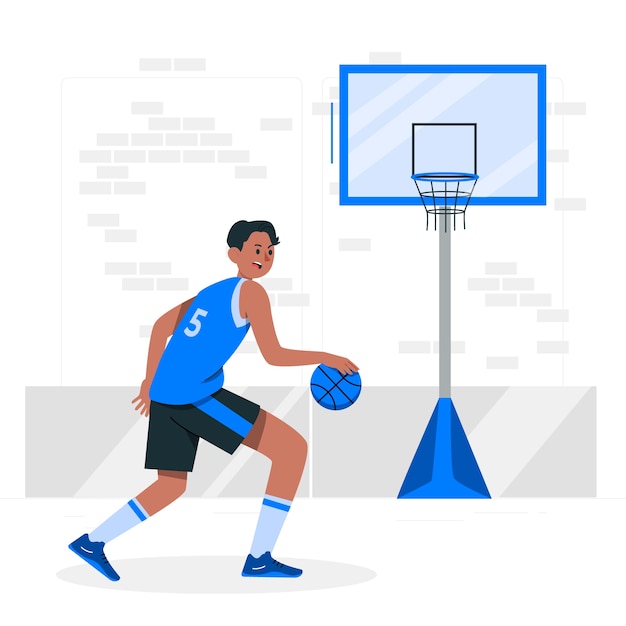 Gratis vector basketbalspeler concept illustratie