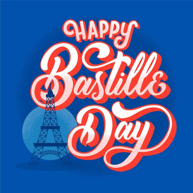 Bastille dag belettering concept