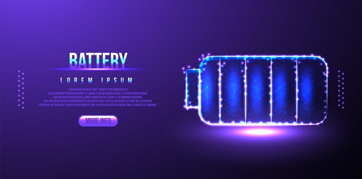 Gratis Vector batterij, stekker, opladen laag poly draadframe mesh van veelhoekig ontwerp