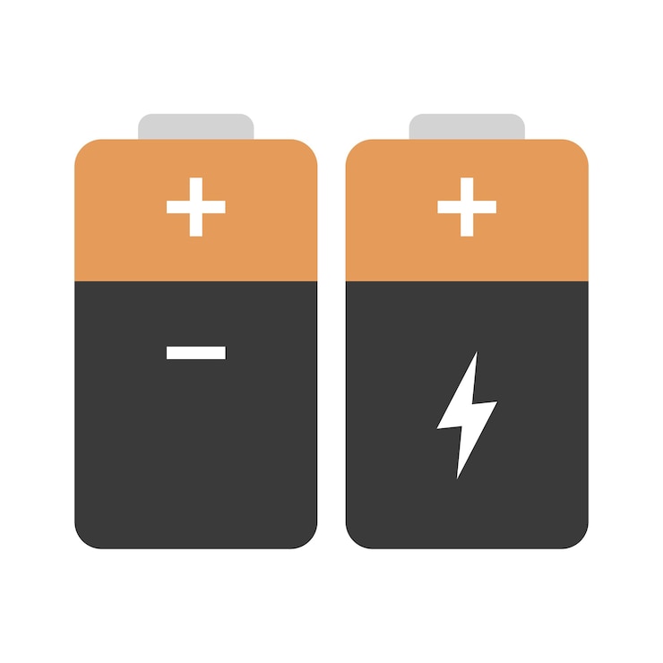 Gratis Vector batterij twee set platte stijl
