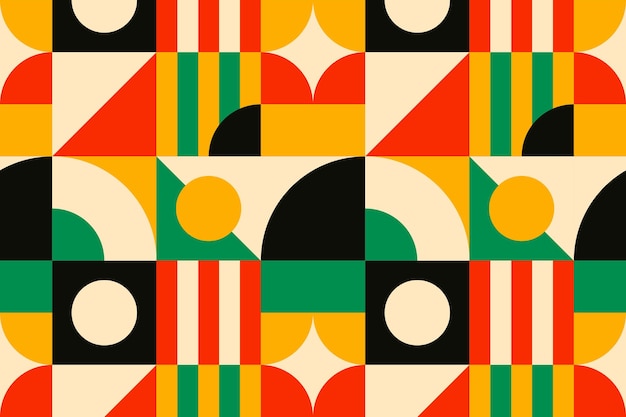 Bauhaus geïnspireerd patroon platte achtergrond