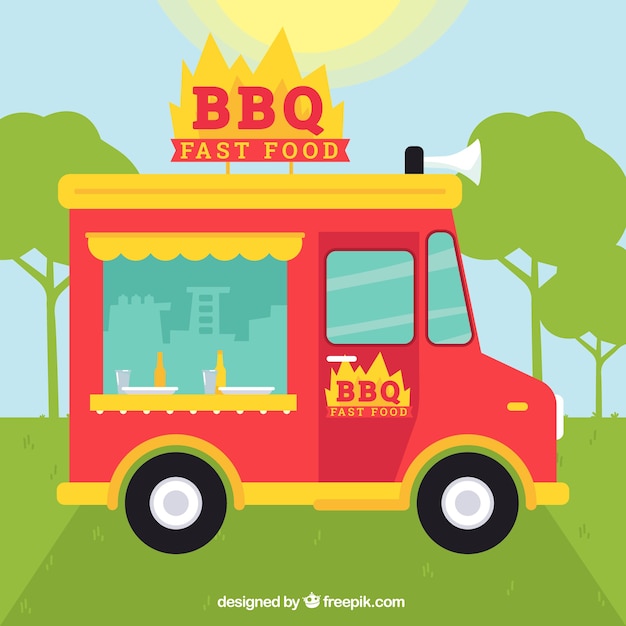 BBQ truck in plat design