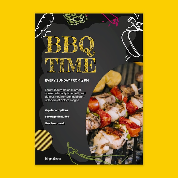 Gratis vector bbq verticale flyer-sjabloon