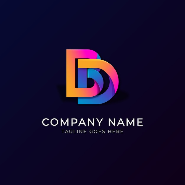 Gratis vector bd-logo ontwerpsjabloon