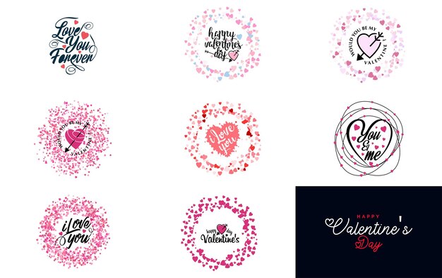 Be My Valentine Valentijnsdag belettering voor wenskaart