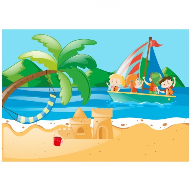 Gratis vector beach achtergrond ontwerp