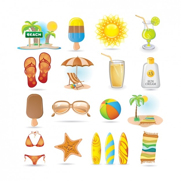 Beach icon collection