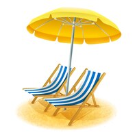 Gratis vector beach resort illustratie