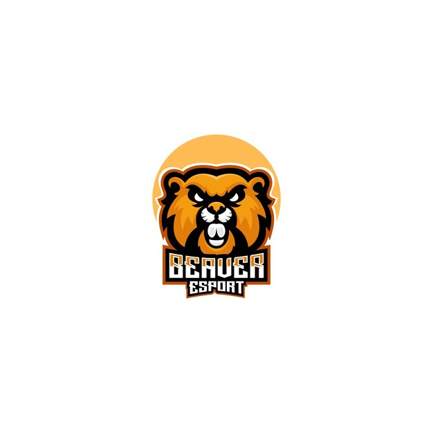 Gratis vector beaver head logo ontwerp gradiënt lijn kunst