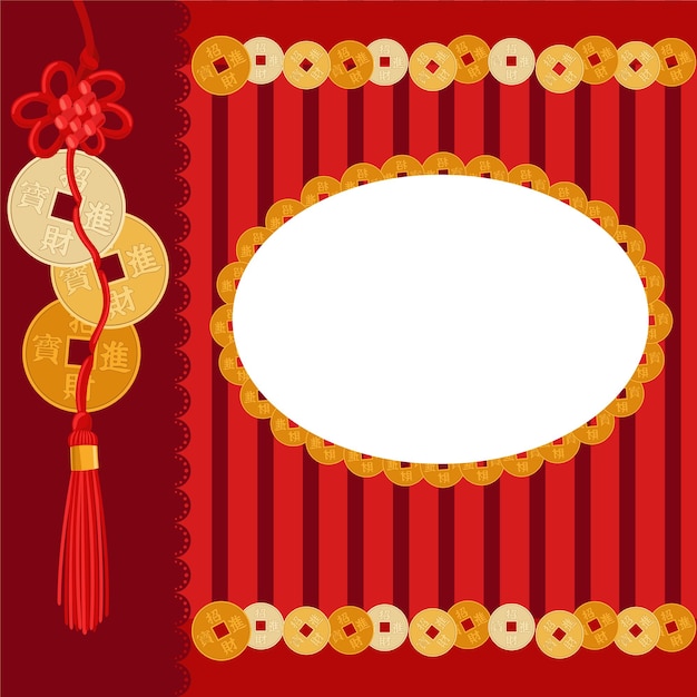 Gratis vector bedek feng shui met munten