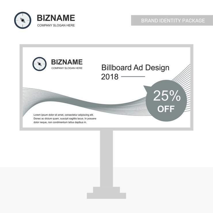 Gratis Vector bedrijf bill board ontwerp met creatief ontwerp vector