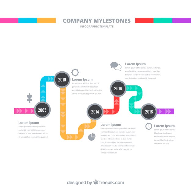 Gratis vector bedrijf mijlpalen infographic concept